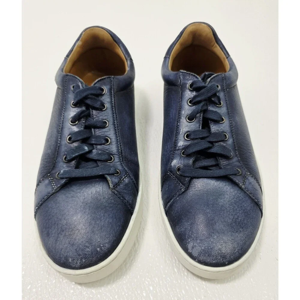 Magnanni Leve Navy Fashion Sneakers size 8.5 Broken In Leather